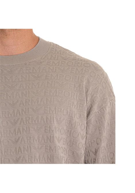 Maglione in cotone jacquard lettering all over EMPORIO ARMANI | Maglie | 3D1MXX 1MQGZ0650